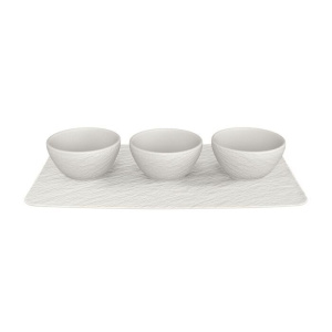 Набор пиал с блюдом-подставкой Villeroy & Boch Manufacture Rock Blanc 4 предмета 10-4240-9023