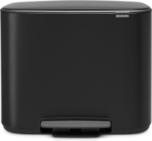 Мусорное ведро с педалью Brabantia Bo 121104N 3×11л, матовое черное