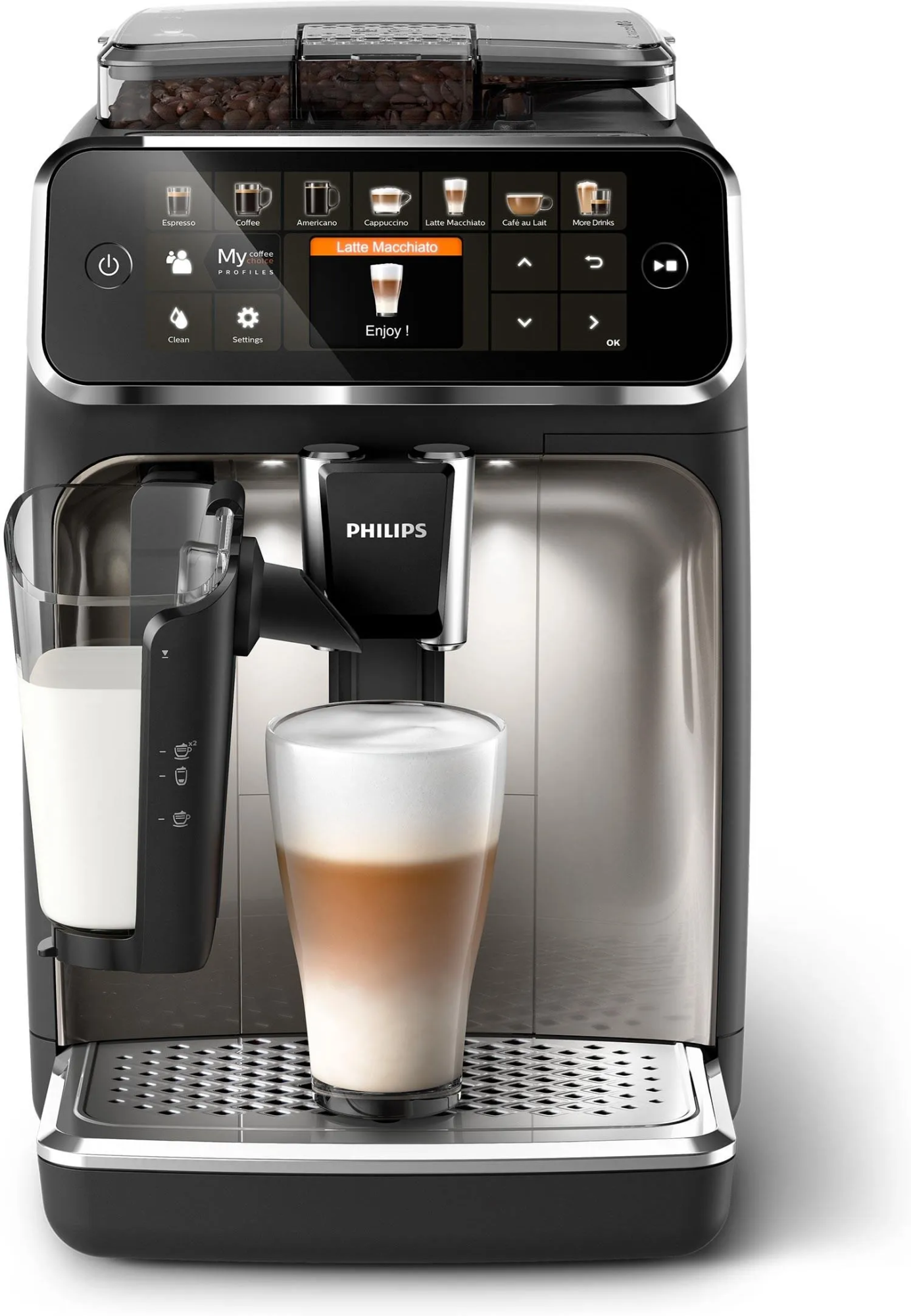 Кофемашина PHILIPS 5400 LatteGo EP5447/90, чёрная