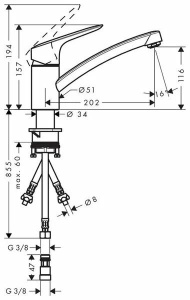 Кухонный смеситель Hansgrohe Talis S хром 71831000