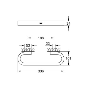 Поручень для ванны Grohe Selection 300мм 41064DC0, нержавеющая сталь