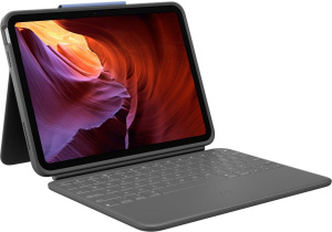 Чехол-клавиатура Logitech Rugged Folio для iPad 10-го поколения, серый
