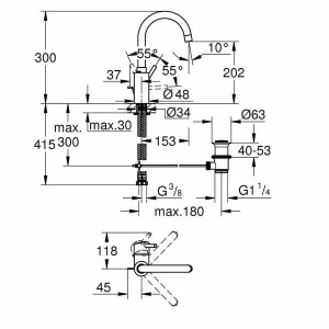 Смеситель для раковины Grohe Concetto L 32629002, хром