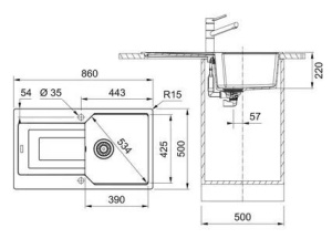 Кухонная раковина Franke UBG 611-86 114.0575.023, оникс