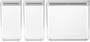 Набор контейнеров для хранения Brabantia Tasty+ 230769, 2 × 1,6 л + 3,5 л, 3 предмета, светло-серый