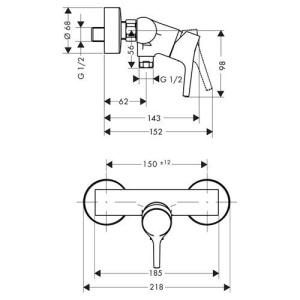 Душевой набор Hansgrohe Talis S 72600000, 72020000, 26562400 Хром
