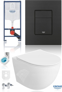 Комплект скрытой рамы для унитаза Grohe FRAME BUTTON BLACKMATBL