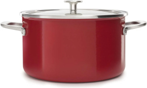 Кастрюля эмалированная KitchenAid Enamel 6 л 24 см красный