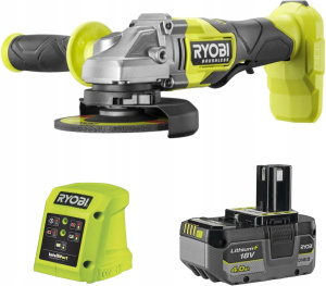 Аккумуляторная угловая шлифовальная машина RYOBI RAG18BL1X40GP