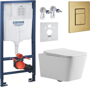 Комплект инсталляции Grohe с унитазом Imprese Bilovec Tornado и кнопкой смыва