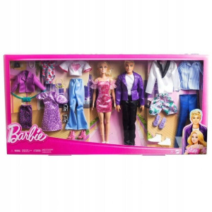 Модный комплект Barbie куклы Барби и куклы Кена с одеждой и аксессуарами HKB10