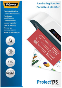 Пленки для ламинирования Fellowes 175мкм, 303х426мм, формат A3, 100шт. 5308803 653473