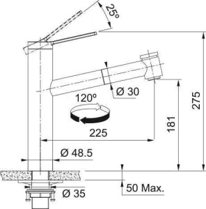 Кухонный кран Franke Tango Neo Pull-Out Spray 115.0596.389, сталь