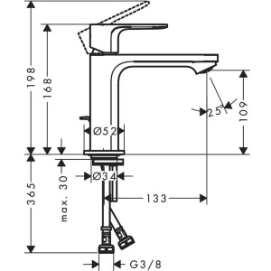 Смеситель для раковины Hansgrohe Rebris S 72527000 хром