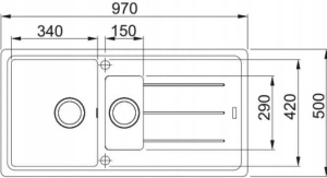 Кухонная раковина Franke Basis BFG 651-97 114.0693.554, матовый черный / черный слив