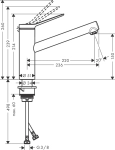 Смеситель для кухни Hansgrohe Zesis 74813800, сталь
