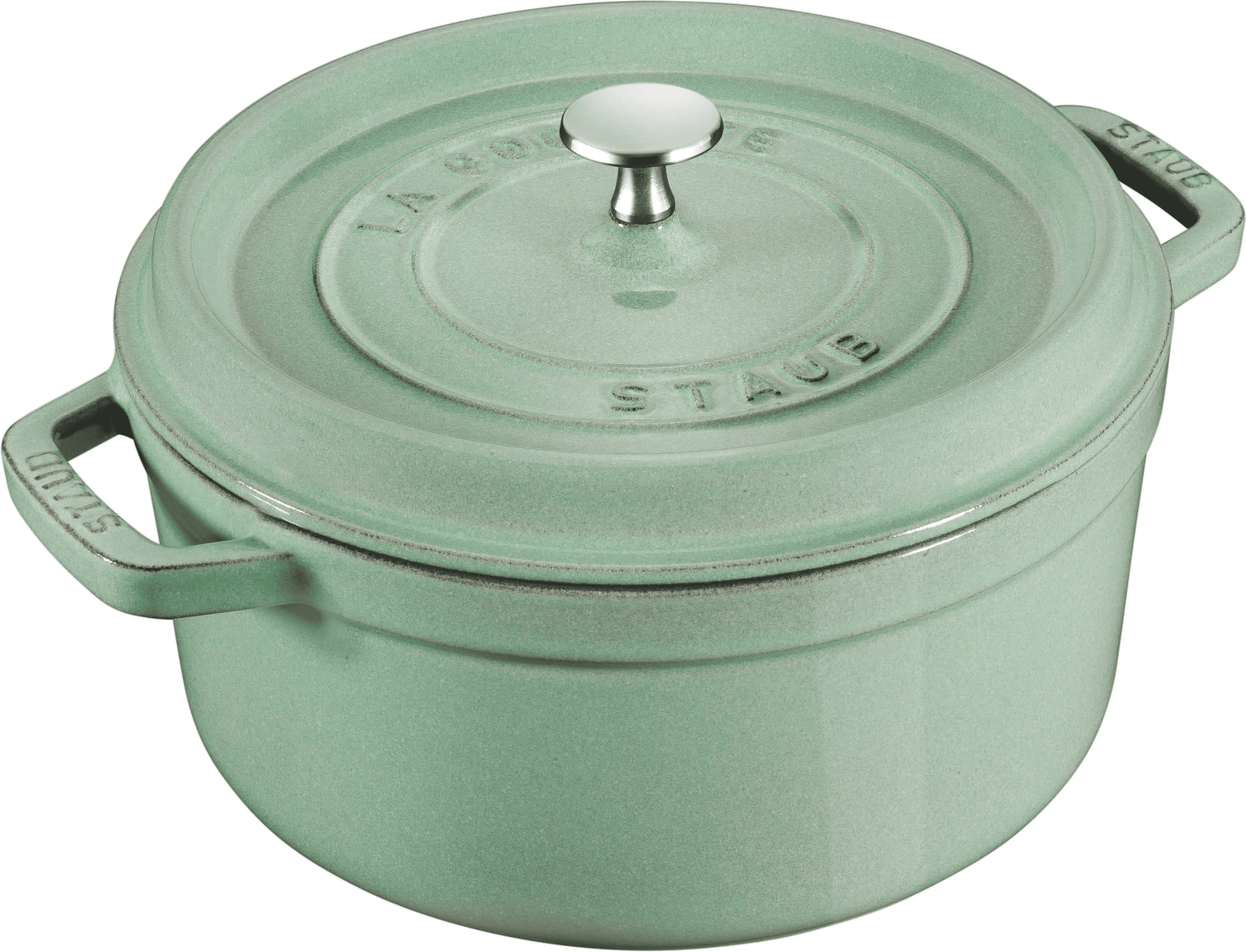 Чугунная круглая кастрюля Staub Cocotte 2,6 л, мятная 405087040