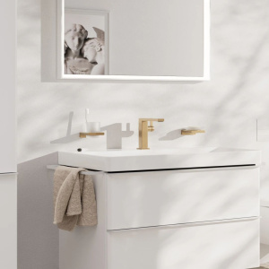 Смеситель для умывальника Hansgrohe Tecturis E 73042140, шлифованная бронза