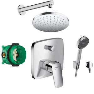 Душевой гарнитур Hansgrohe Logis 6653105+6651405+27558000+71405000+01800180 с верхним душем, скрытый монтаж, скрытого монтажа