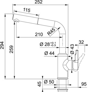 Кухонный кран Franke Urban Pull-Out 115.0627.523, матовый черный
