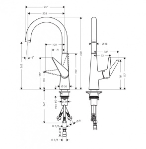 Кухонный смеситель Hansgrohe Talis S 220 72814000 хром