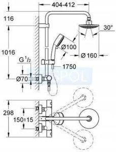 Душевая система Grohe Tempesta 27922000, хром