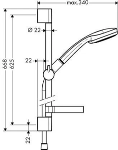 Душевая штанга Hansgrohe Croma 100 Vario Unica C 27772000, хром