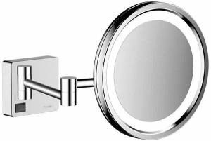 Косметическое зеркало с подсветкой AddStoris Hansgrohe 41790700, матовый белый