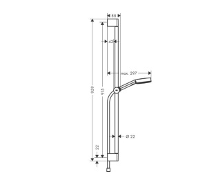 Душевой комплект с стержнем 90см Hansgrohe Pulsify Select 105 3jet 24170700, белый матовый