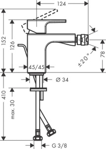 Смеситель для биде Hansgrohe Vernis Shape 71219670, матовый черный