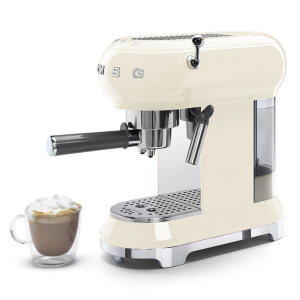Кофеварка рожковая Smeg ECF01, кремовый