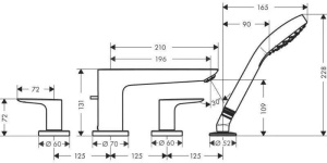 Смеситель для ванны Hansgrohe Talis E 71748000 хром