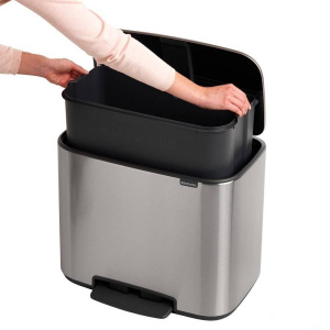 Мусорный бак с педалью Brabantia Bo Pedal Bin, 36л, матовая сталь 121487