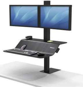 Рабочая станция Fellowes Lotus Ve с двумя мониторами, сидячая и стоячая