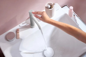 Смеситель для раковины Hansgrohe Tecturis S 73305700, белый матовый