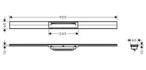 Внешний сливной элемент Hansgrohe Raindrain Flex 90 см, матовый черный 56045670