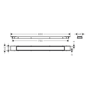 Внешний элемент линейного слива Match Plus 800 Hansgrohe 56215800