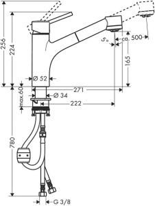 Смеситель для кухни Hansgrohe Talis S 32841000, хром