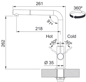 Кухонный кран Franke Maris Slim L pull-out 115.0728.394, черный матовый