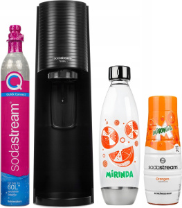 Сатуратор Sodastream Terra Black Mirinda Edition, с бутылкой и сиропом