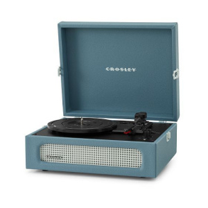 Виниловый проигрыватель CROSLEY VOYAGER PLUS Washed Blue c двухсторонним Bluetooth