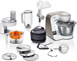 Кухонный комбайн Bosch MUM5XW40 1000 Вт, белый/коричневый