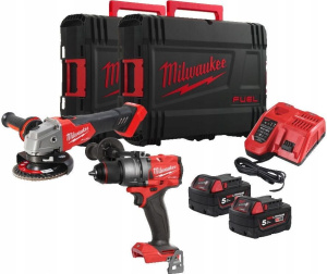 Набор аккумуляторных инструментов Milwaukee M18 FPP2E3-502X 4933492516 2х5,0 Ач в кейсе HD Box с АКБ и ЗУ