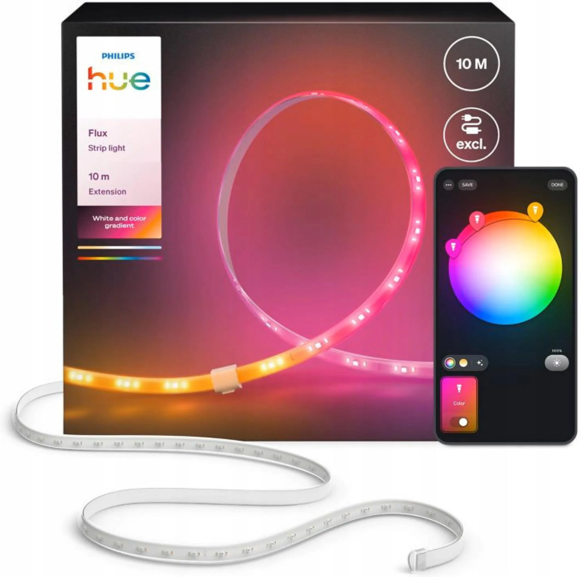 Светодиодная лента 10 метров PHILIPS Hue Flux Strip RGB 929004297302