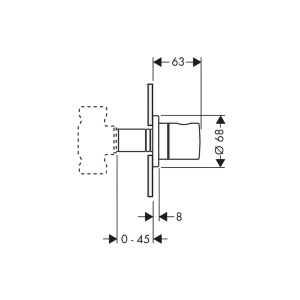 Запорный клапан Hansgrohe Axor Uno 38976250