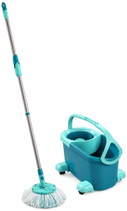Швабра с ведром Leifheit Clean Twist Ergo Round Spin Mop 52102, на колесах, с отжимом