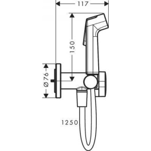 Ручной душ Hansgrohe Bidette 1jet S 29232340, шлифованный черный хром
