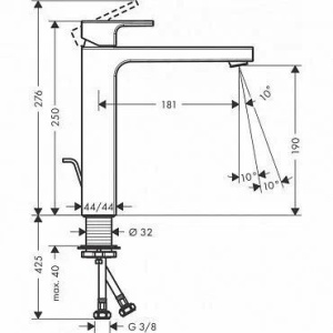 Смеситель для раковины Hansgrohe Vernis Shape 190 71590000, хром