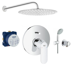 Душевой комплект Grohe Eurosmart Cosmopolitan, смеситель, скрытый душевой комплект, тонкий тропический душ, 30 см, 24045+35600000+2760110E+28671