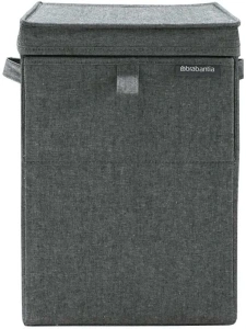 Корзина для белья Brabantia 120442 / 120466 с крышкой, 50х32х44.5 см, серо-черный